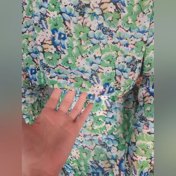 Semi Sheer Floral Mid Length Trench Coat - Picture 5 of 16